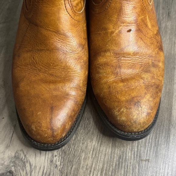 Ariat Tan Leather Cowboy Boots - Picture 3 of 8